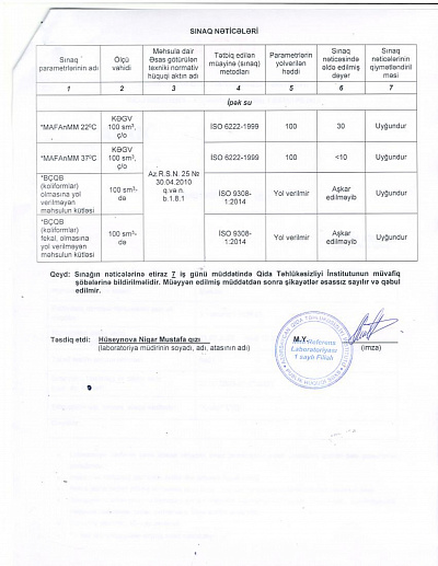 Laboratory Test Results dated 27.07.2020