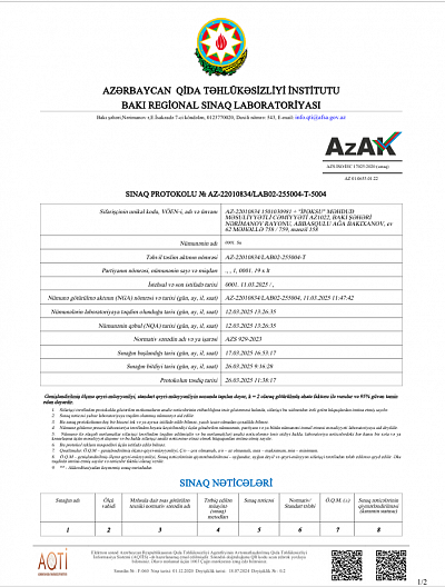 Qida təhlükəsizliyi agentliyi - 28.03.2025