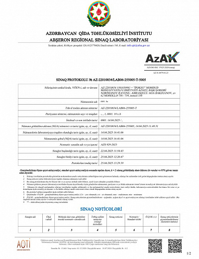Qida təhlükəsizliyi agentliyi - 25.04.2025
